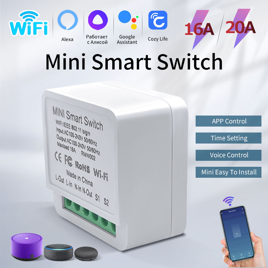 16A/20A WiFi Mini Smart Switch - Home Automation Technology review and price
